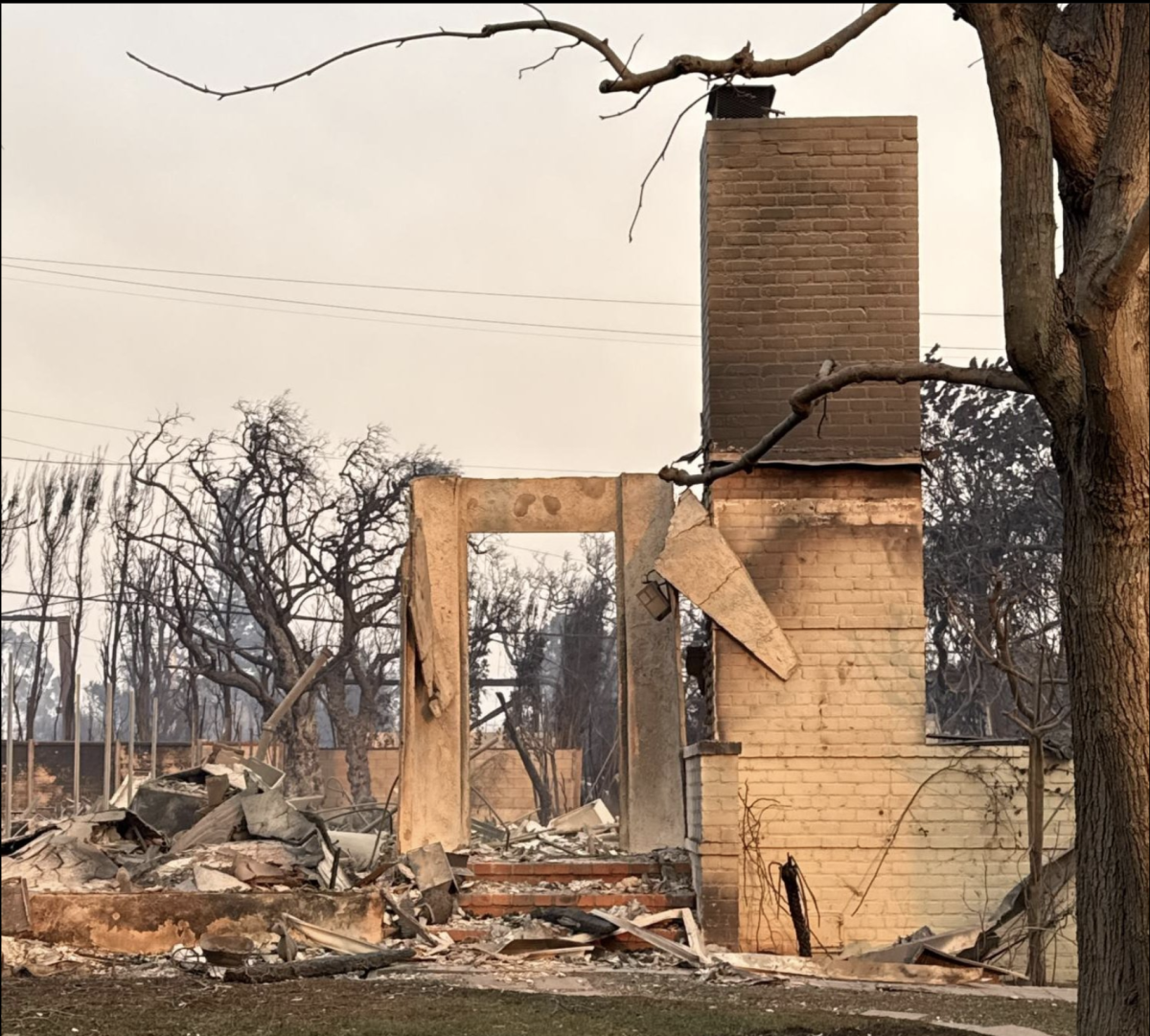 LOST: Junior Micah Shaked’s destroyed home in the Palisades. Most of his possessions burned in a catastrophic wildfire that began Jan. 7 and swept through his neighborhood. 